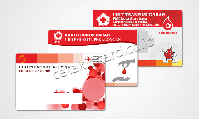 Jual dan Jasa Cetak Kartu Donor PMI Harga Murah | Cetak ID Card | Cetak  Kartu PVC Sidoarjo Surabaya Gresik Malang