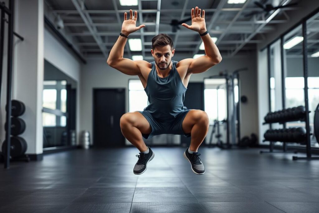 Demonstrasi gerakan Squat Jump untuk circuit training