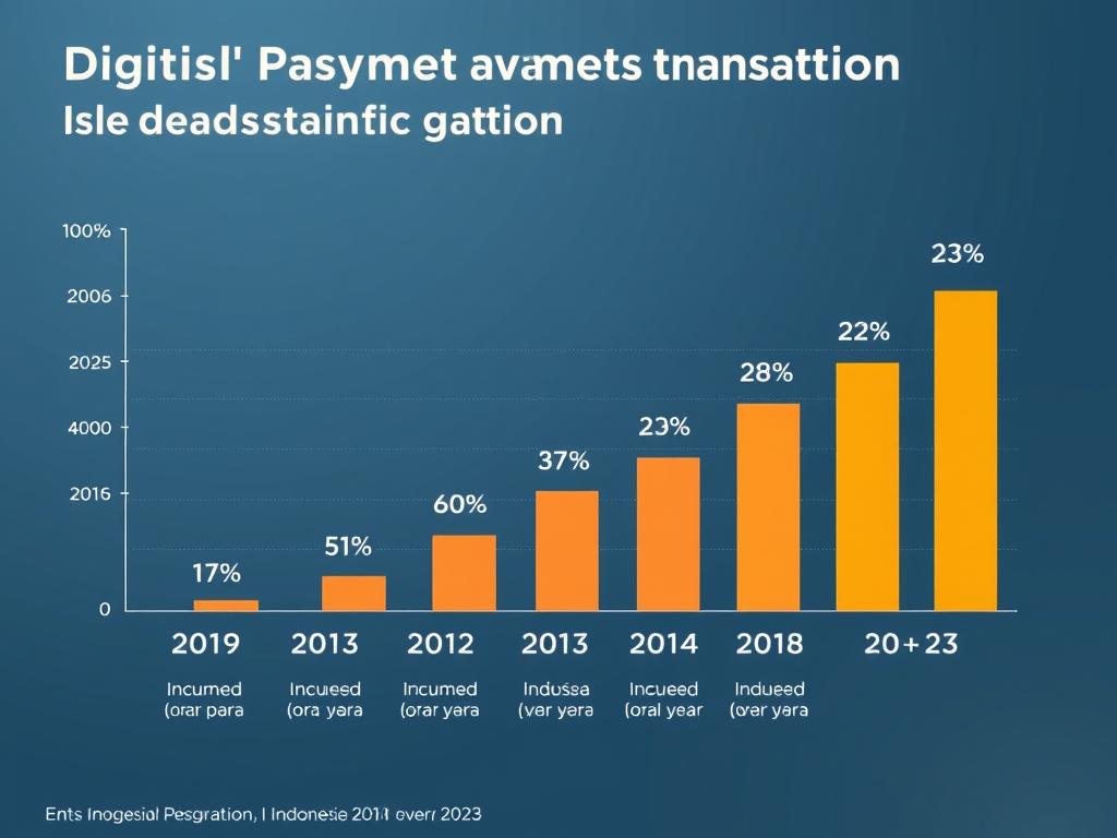 Grafik pertumbuhan transaksi digital di Indonesia menunjukkan peningkatan penggunaan pembayaran digital dalam bisnis Grafik pertumbuhan transaksi digital di Indonesia menunjukkan peningkatan penggunaan pembayaran digital dalam bisnis