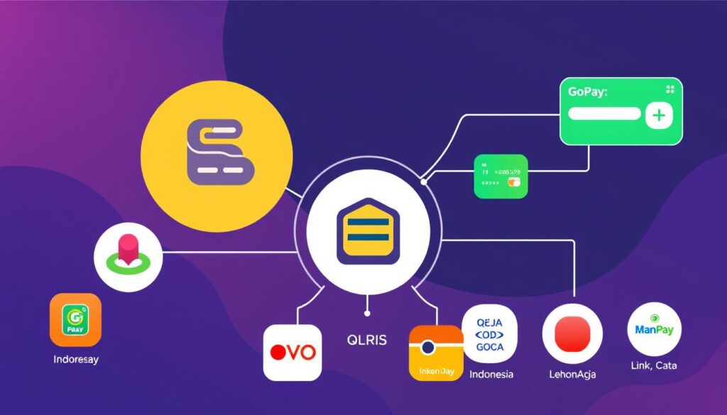 Ilustrasi integrasi multi-channel payment untuk meningkatkan transaksi bisnis dengan pembayaran digital Ilustrasi integrasi multi-channel payment untuk meningkatkan transaksi bisnis dengan pembayaran digital
